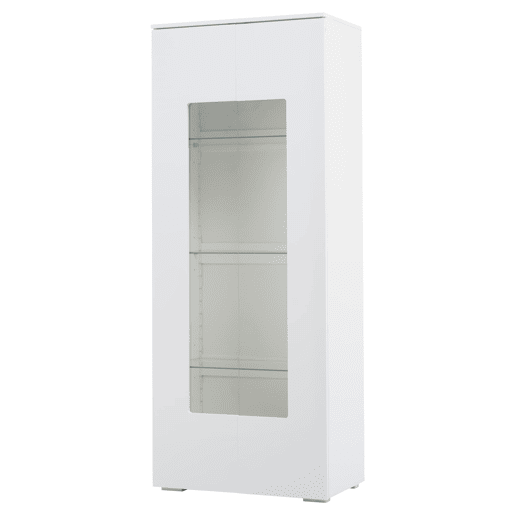 Vitrine 70x40x173 cm - 2 portas acrílicas, LED, vidro temperado, alto brilho - Branco