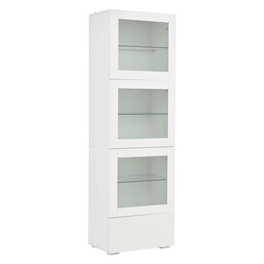 Vitrine 60x40x173 cm - Portas acrÃlicas, LED, 3 prateleiras de vidro, alto brilho - Branco Vitrine 60x40x173 cm - Portas acrÃlicas, LED, 3 prateleiras de vidro, alto brilho - Branco
