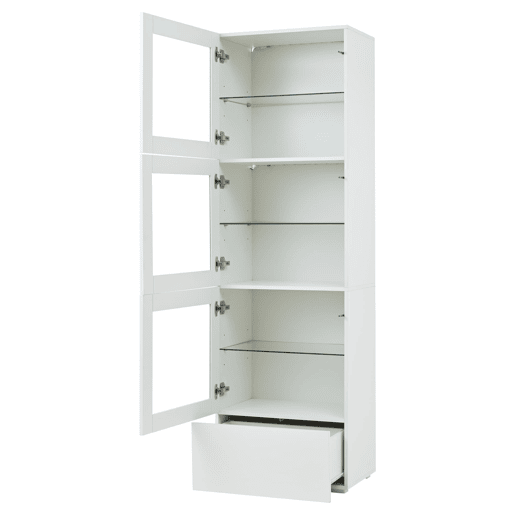 Vitrine 60x40x173 cm - Portas acrÃlicas, LED, 3 prateleiras de vidro, alto brilho - Branco Vitrine 60x40x173 cm - Portas acrÃlicas, LED, 3 prateleiras de vidro, alto brilho - Branco