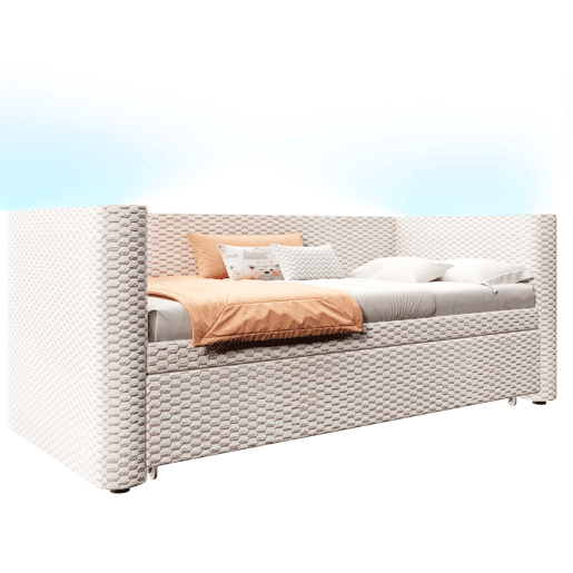 Cama de dia 90x200 cm - Sofá-cama multifuncional com barra LED - Bege