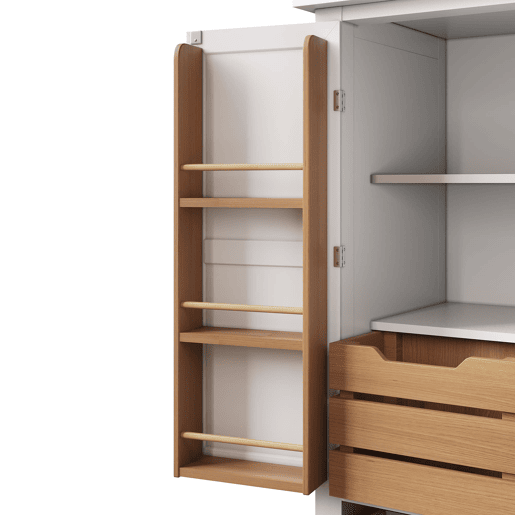 Aparador 80x40x140 cm - Aparador alto, móvel multifuncional com 2 portas e 5 gavetas - Branco Aparador 80x40x140 cm - Aparador alto, móvel multifuncional com 2 portas e 5 gavetas - Branco