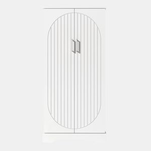 Aparador 60x35x128 cm - multifuncional com luz LED, prateleiras ajustáveis, portas duplas - branco
