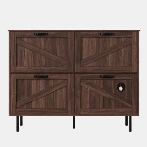 Sapateira estreita com 3 portas - Estante para brinquedos de animais de estimação, estante para sapatos, para corredor - Nogueira natural