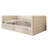 Sofá-cama 90x190 cm 3 em 1 - Multifuncional com gavetas, convertível em cama individualdupla - Bege