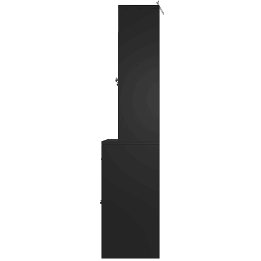 Armário alto 140x38,5x175 cm - vitrine com gavetas, design moderno e minimalista para cozinha, sala de estar ou sala de jantar - preto