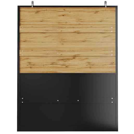 Armário alto 140x38,5x175 cm - vitrine com gavetas, design moderno e minimalista para cozinha, sala de estar ou sala de jantar - preto