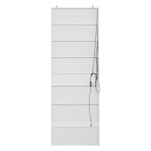 Vitrine 70x30x200 cm - Vitrine com LED, gavetas e prateleiras abertas - Branco