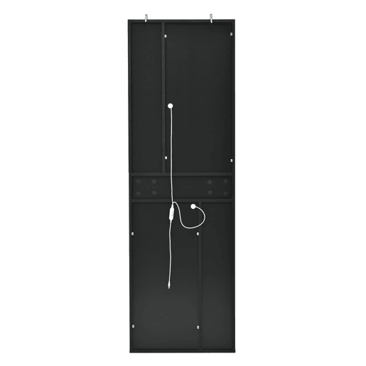 Vitrine + 55x38x170 cm - 1 gaveta, 4 portas, LED, alto brilho - Preto