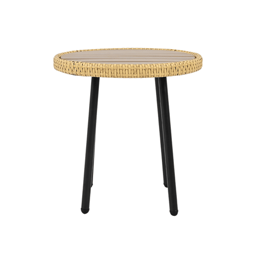 Conjunto de jardim de 5 peças - Conjunto de sala de jantar com 1 mesa, 2 cadeiras, 2 bancos - Rattan - Branco+Natural