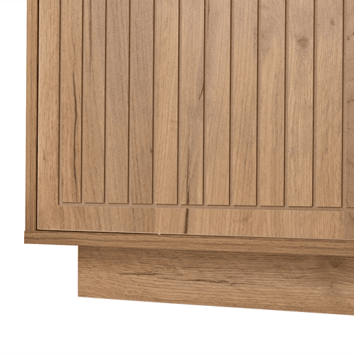 Móvel de TV 180x40x45 cm - Lowboard com LED, 2 armários, até 75 - Natural