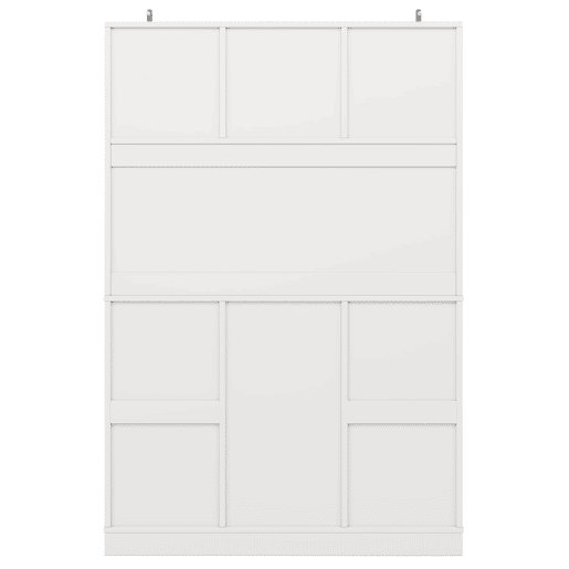 Armário de cozinha com prateleiras ajustáveis e garrafeira - Armário alto com 4 portas e 2 gavetas - Branco