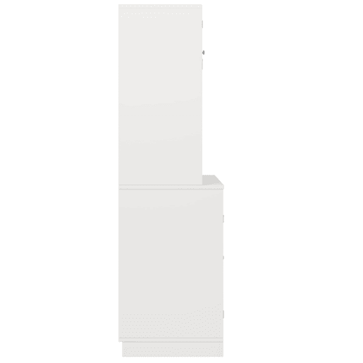 Armário de cozinha com prateleiras ajustáveis e garrafeira - Armário alto com 4 portas e 2 gavetas - Branco