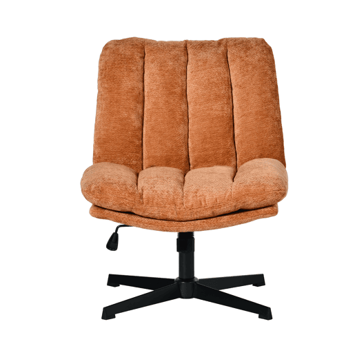 Cadeira Escritório Giratória Reclinável Em Tecido Vermelho Com Assento Espesso E Encosto Acolchoado, Altura Regulável, Rotação 360 Graus E Design Sem Braços, Ideal Para Escritório, Estudo Ou Home Office