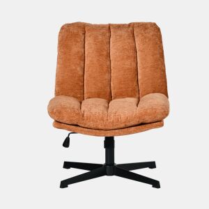 Cadeira Escritório Giratória Reclinável Em Tecido Vermelho Com Assento Espesso E Encosto Acolchoado, Altura Regulável, Rotação 360 Graus E Design Sem Braços, Ideal Para Escritório, Estudo Ou Home Office
