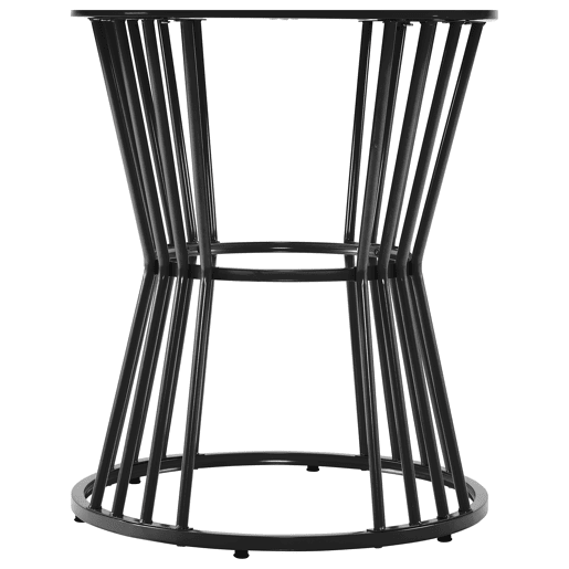 Mesa de jantar 1 peça - Mesa de cozinha com estrutura metálica, estilo moderno com acabamento em mármore - Preto