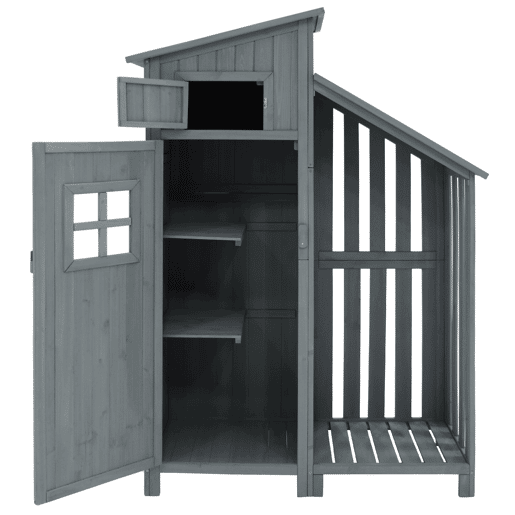 Casinha de jardim 124x46x174 cm - Para jardins pequenos - Cinza