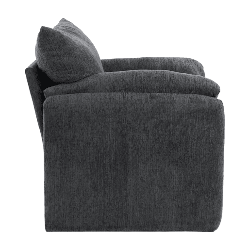 Poltrona individual grande - Design moderno, tecido chenille, tamanho grande - Cinza