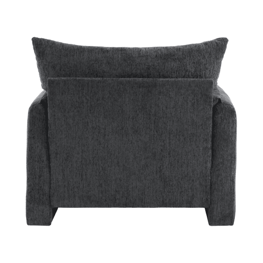 Poltrona individual grande - Design moderno, tecido chenille, tamanho grande - Cinza