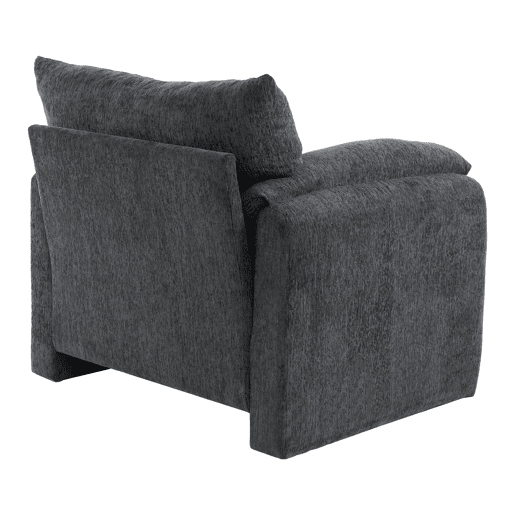 Poltrona individual grande - Design moderno, tecido chenille, tamanho grande - Cinza