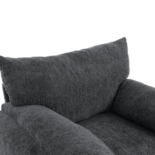 Poltrona individual grande - Design moderno, tecido chenille, tamanho grande - Cinza