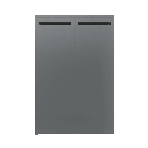 Caixa para caixotes do lixo 4 unidades - com teto de plantas, 120-240 litros - porta cinzenta com aspeto de madeira