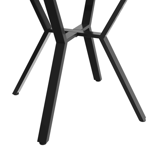 Mesa de jantar redonda 1 m - Mesa de mármore moderna e simples com suporte metálico em forma de X - Preta+Branca