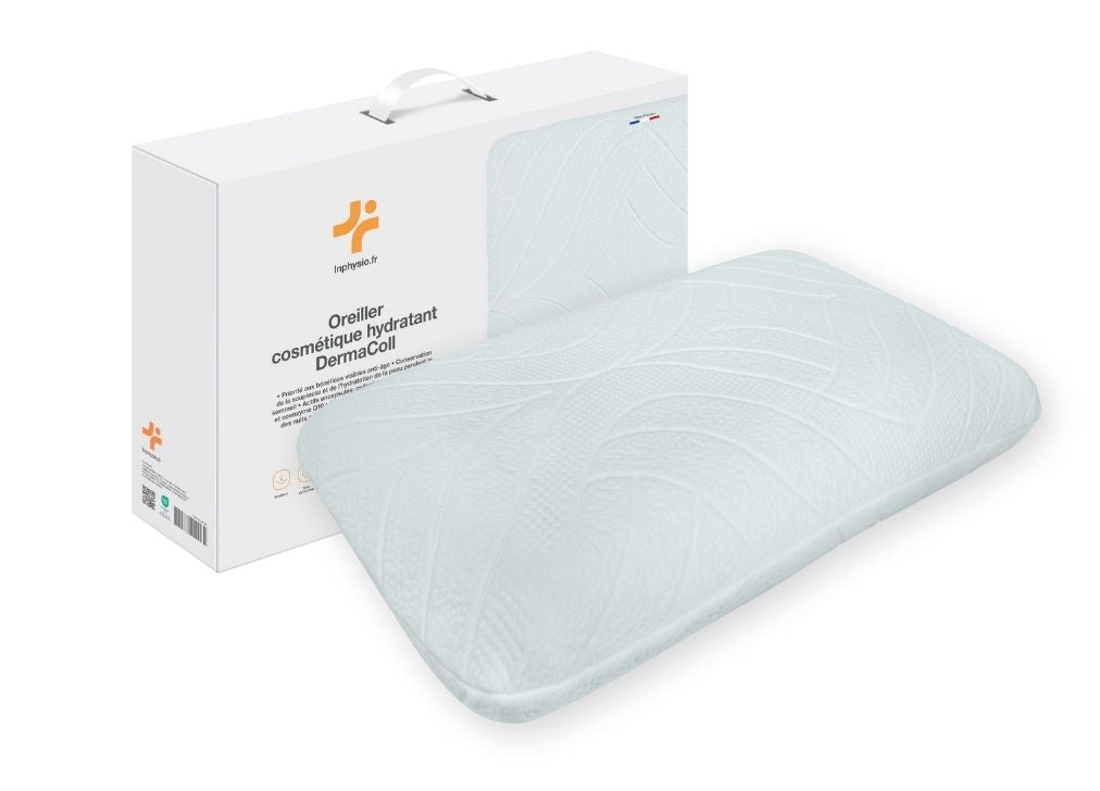 Almohada hidratante viscoelástica dermacoll con funda cosmética