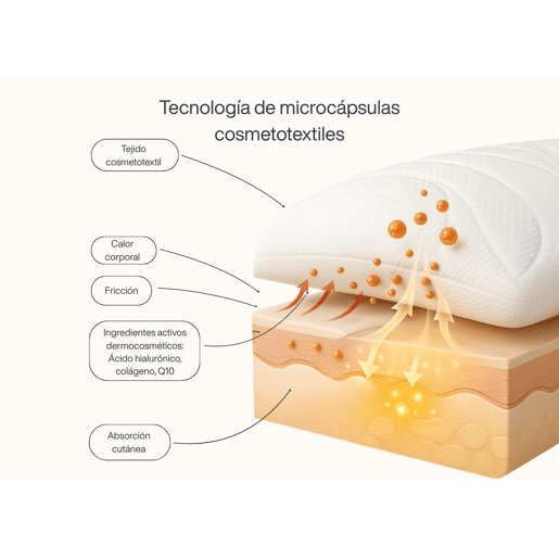 Almofada hidratante de espuma viscoelástica DERMACOLL com fronha cosmética