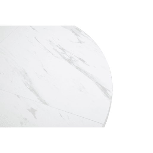 Mesa de jantar 1 peça - Mesa de cozinha com estrutura metálica, design moderno em mármore - Branco