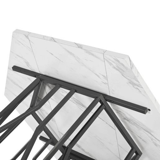 Mesa de jantar moderna - forma hexagonal - estrutura metálica preta - cor Black White