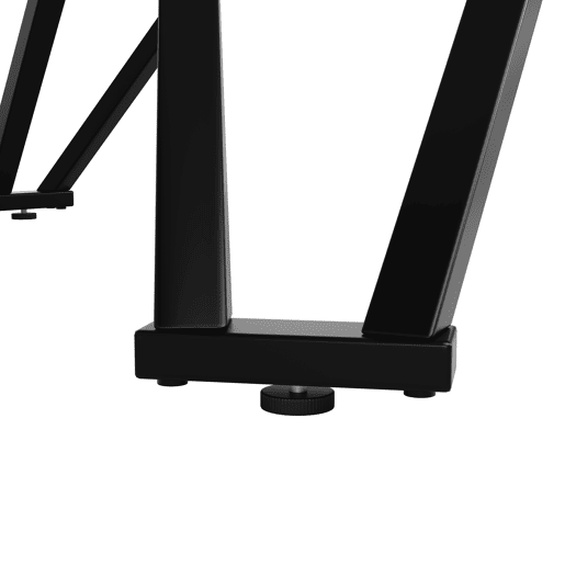 Mesa redonda 100x100 cm - Mesa de jantar para 4 pessoas, com pernas metálicas e tampo em MDF mármore - Preto