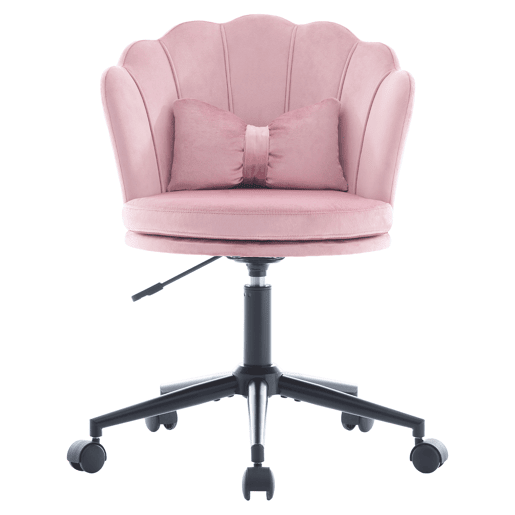 Cadeira para vestir - Design moderno - Encosto em forma de pétala, almofada lombar em forma de borboleta, ajustável em altura - Rosa
