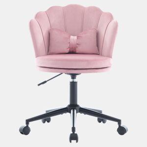 Cadeira para vestir - Design moderno - Encosto em forma de pétala, almofada lombar em forma de borboleta, ajustável em altura - Rosa