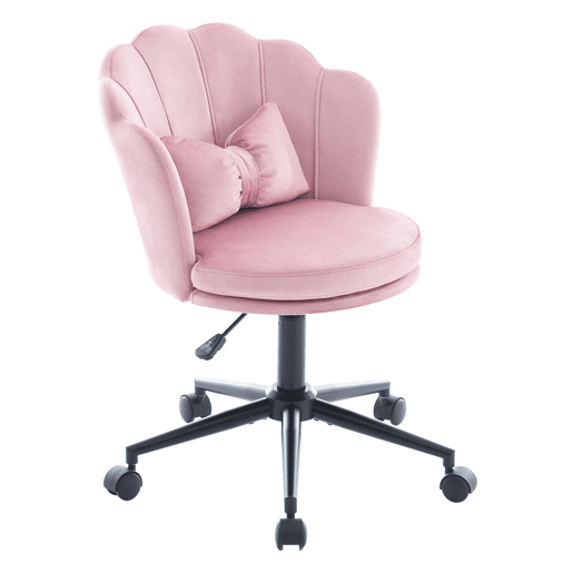 Cadeira para vestir - Design moderno - Encosto em forma de pétala, almofada lombar em forma de borboleta, ajustável em altura - Rosa