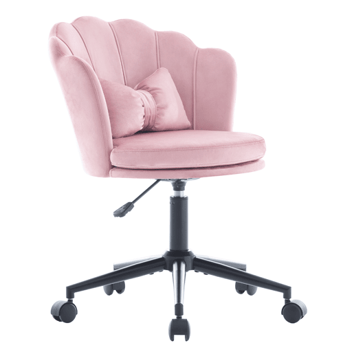 Cadeira para vestir - Design moderno - Encosto em forma de pétala, almofada lombar em forma de borboleta, ajustável em altura - Rosa