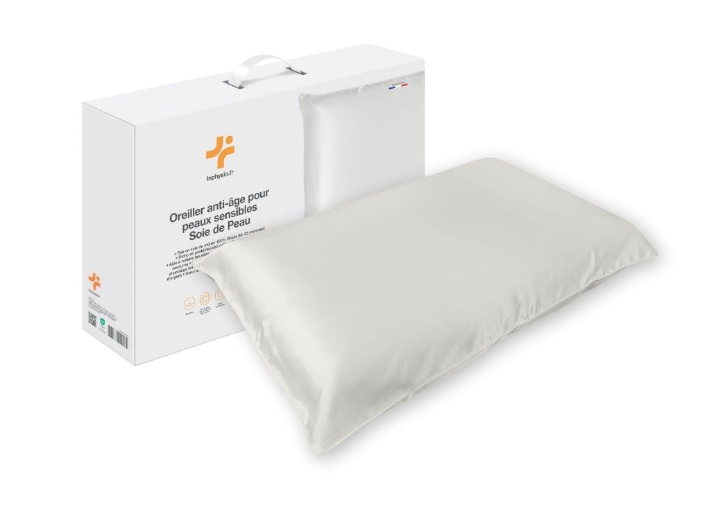 Almohada antiedad viscoelástica soie de peau con funda de seda 22 momme