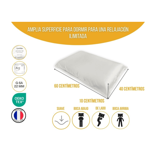 Almofada anti-idade de espuma viscoelástica SOIE DE PEAU com fronha de seda 22 momme