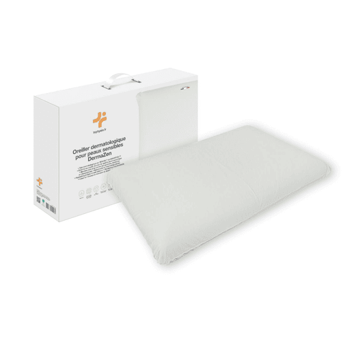Almofada de espuma viscoelástica para pele sensível DERMAZEN com zinco e TencelSmartcel