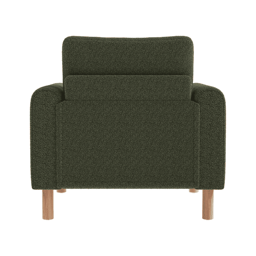 Cadeira moderna com braços - Poltrona individual confortável com almofada grossa - Verde