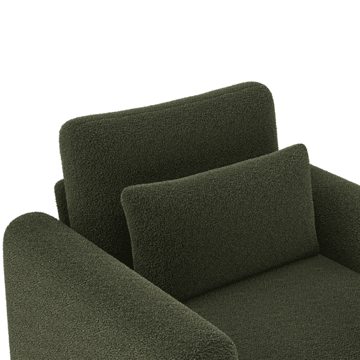 Cadeira moderna com braços - Poltrona individual confortável com almofada grossa - Verde