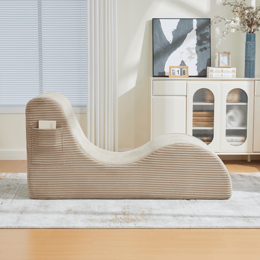 Poltrona ergonómica moderna - Design exclusivo, espuma de compressão, capa removível, bolso lateral - Caqui