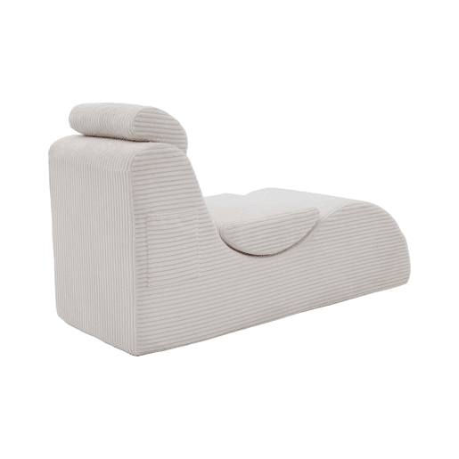 Poltrona moderna - Design ergonómico, espuma de alta elasticidade, capa removível, com bolso lateral - Bege