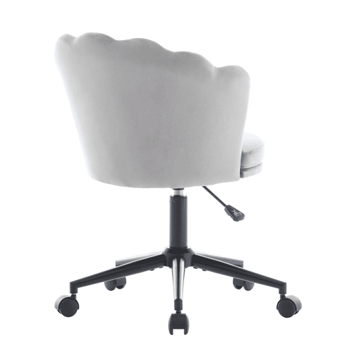Cadeira para vestir - Design moderno - Encosto em forma de pétalas, almofada lombar em forma de borboleta, altura ajustável, almofada macia - Cinza