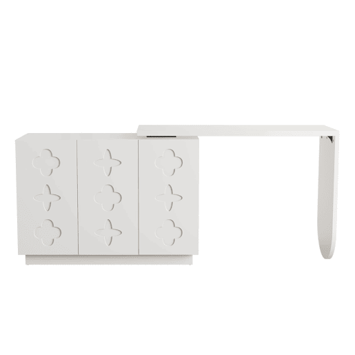 Secretária giratória de canto 110 cm - mesa de computador em L multifuncional - branca