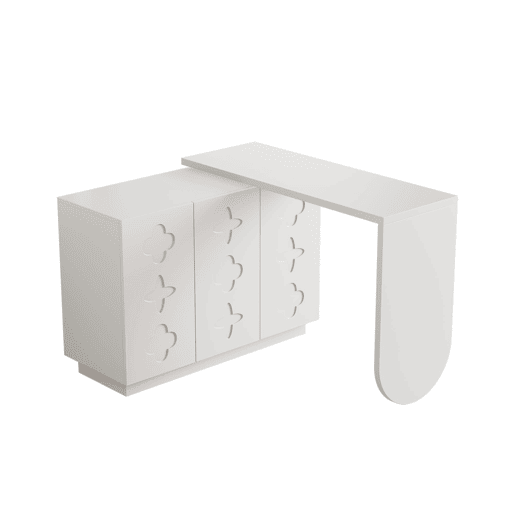 Secretária giratória de canto 110 cm - mesa de computador em L multifuncional - branca