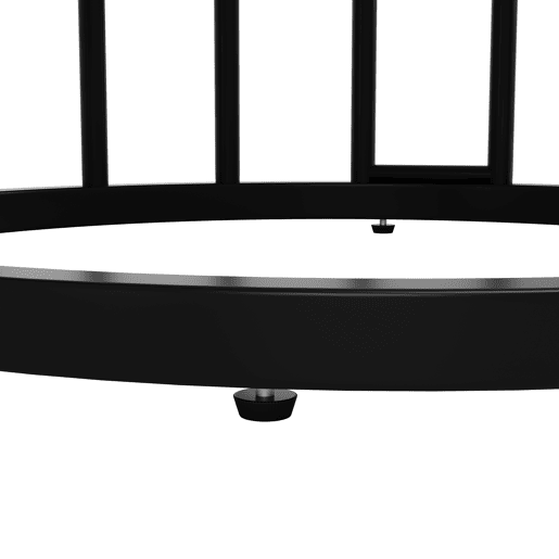 Mesa redonda 80x80 cm - Mesa de jantar com arrumação - MDF mármore, pernas pretas