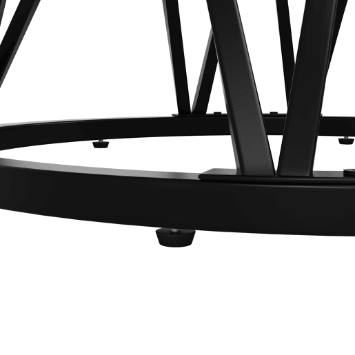 Mesa redonda 100x100 cm - Mesa de jantar, mesa de centro para 4 pessoas, pernas de metal, tampo em MDF mármore - Preto