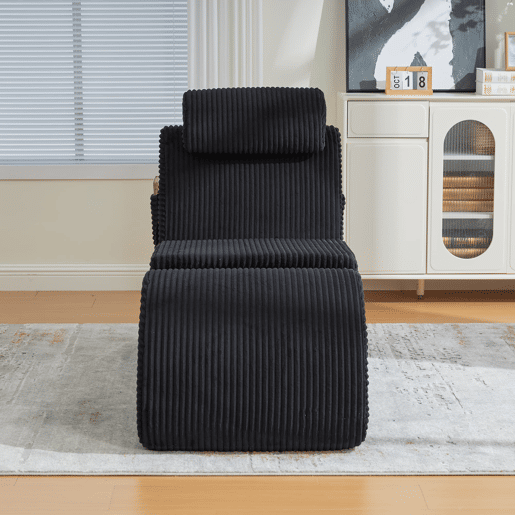 Poltrona ergonómica moderna - Design exclusivo, espuma elástica, capa removível, com bolso - Preto