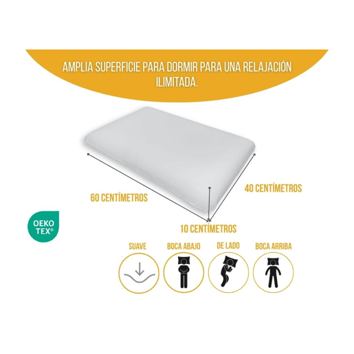 Almofada de espuma viscoelástica para pele sensível BAMBOUSATINÉ com fronha de cetim de bambu