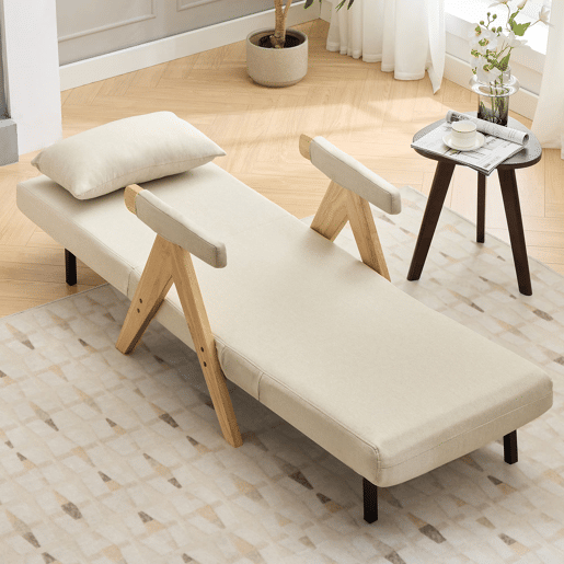 Poltrona conversível 3 em 1 - Função cama, reclinável, para sala, quarto e escritório - Bege